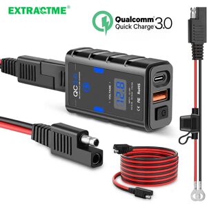 Extractme 6.8A QC3.0 chargeur USB pour Moto adaptateur d'alimentation étanche 12V avec interrupteur voltmètre prise chargeur de téléphone Moto