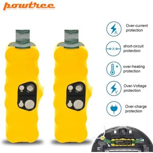 powtree Batterie de Remplacement 3800mAh Ni-MH, Compatible avec iRobot 500, 600, 700, 800 Séries, avec Accessoires