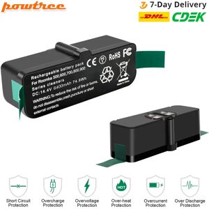 powtree 6.4Ah 5.0Ah 14.4V Aspirateur Batterie pour Roomba 500 510 520 530 532 535 540 545 550 552 555 560