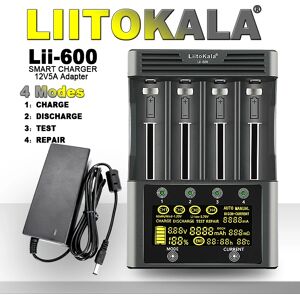 LiitoKala Lii-600 chargeur de batterie 12V5A pour Li-ion 3.7V et NiMH 1.2V batterie Lii-202 402 Lii-S8 S12 Lii-500 18650 26650 AA AAA