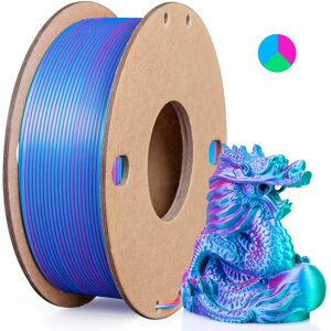 Other InjPLA-Filament pour impression 3D, 1.75mm, 3 en 1, couleur rose, rouge, bleu ciel, vert, 250g