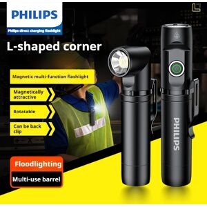 Philips 2024 Nouvelle torche de travail magnétique, 90 ° Lampe frontale d'urgence pivotante, lampe d'angle magnétique pour toutes sortes de travaux professionnels