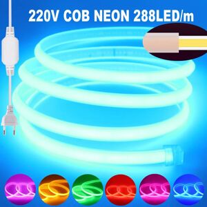 GAHADA Bande lumineuse LED COB néon étanche, 220V, prise UE, 288 gible/m, extérieur, chambre, cuisine, ruban, chaud, froid, blanc, rouge, glace, bleu, vert, rose
