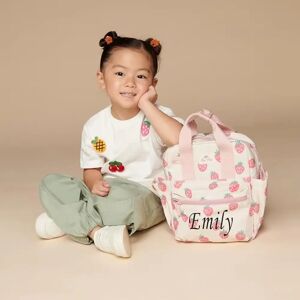 Aucun Nouveau sac à dos d'été pour bébé de maternelle, dessin animé, fraises brodées, couleur fraîche, sac à dos contrasté