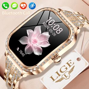LIGE Montres intelligentes pour femmes étanche Bluetooth appel Fitness Tracker Smartwatch Mujer montre numérique pour femme moniteur de fréquence cardiaque fréquence cardiaque/moniteur de