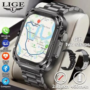 Nouveau GPS Tracker montre intelligente hommes 2.1 ''écran HD NFC montres boussole militaire Sports de plein air étanche Bluetooth appel Smartwatch