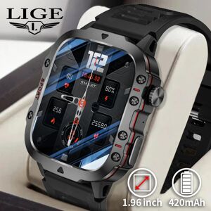 LIGE montre intelligente extérieure hommes 2.01 "écran 3AT montres étanches Bluetooth appel Ai voix Sport Smartwatch pour Android Xiaomi IOS