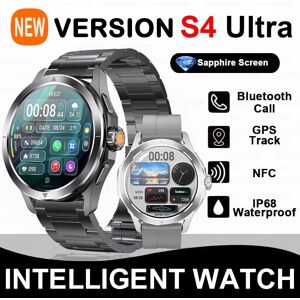 BOXUXING 2025 nouveau S4 Ultra Sports de plein air montre intelligente hommes AMOLED écran NFC GPS boussole fréquence cardiaque étanche Bluetooth appel SmartWatch