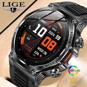 LIGE nouvelle montre intelligente hommes 800mAh Ultra longue durée de vie de la batterie étanche montres de Sport en plein air Bluetooth appel militaire Smartwatch 2025