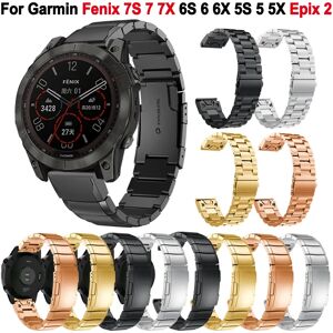 Aucun QuickFit 20/22/26mm Bracelet de montre en métal pour Garmin Fenix 7X 7 7S 6 6S 6X Pro 5X 5 Epix 2 Smartwatch Bracelet en acier inoxydable