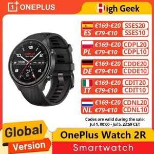Version mondiale OnePlus Watch 2R Ecran AMOLED 1,43 » Processeur Snapdragon W5 Gen 1 Double fréquence L1+L5 GPS Autonomie jusqu'à 100 heures Suivi sportif amélioré Smartwatch Montre intelligente