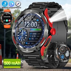 GUHUAVMI 2025New pour HUAWEI Xiaomi Sport de plein air montre intelligente hommes GPS Fitness boussole lampe de poche LED 3ATM étanche BT5.3 appel Smartwatch