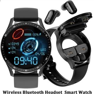 GEJIAN X7 2 en 1 montre intelligente avec écouteurs Smartwatch TWS Bluetooth écouteur fréquence cardiaque