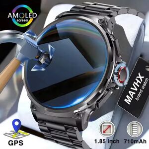 MAVHX 2025 nouveau 1.85 pouces Ultra HD montre intelligente hommes GPS piste Bluetooth appel 710 mAh grande batterie 400 + cadran Smartwatch pour Huawei Xiaomi