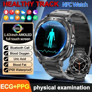 KAVSUMI 2025 nouveau pour Samsung Galaxy montre 7 lipides sanguins acide uric oxygène dans le sang analyse du corps montre intelligente ECG + PPG horloge Smartwatch hommes