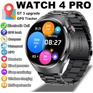OBAME Montre 4 Pro santé montre intelligente hommes 360*360 AMOLED écran NFC GPS Tracker boussole BT appel sang oxygène IP68 Sport Smartwatch 2025