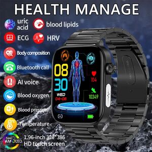 GUHUAVMI 2025 nouveau Al Science diagnostic lipides sanguins acide uricique sang oxygène montre intelligente hommes ECG + PPG voix Bluetooth appel santé Smartwatch