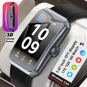 LIGE 2025 nouveau 1.47 "HD écran incurvé Smartwatch hommes femmes Bluetooth appel AI voix Fitness Tracker montre intelligente pour Android IOS