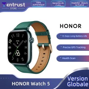 Version mondiale HONOR Watch 5 Smartwatch Suivi GPS précis Scan rapide de la santé Grand écran de 1,85 pouces Prise en charge du GPS IP68