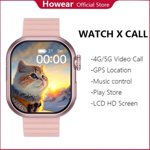 HOWEAR Smartwatch 4G carte SIM montre intelligente hommes femmes 2025 Android Play Store 2.02 pouces LCD montre X appel TikTok caméra vidéo Ultra GPS