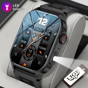 LIGE nouveaux hommes montre intelligente lampe de poche 2.01 "HD grand écran AI voix Bluetooth appel Sport montres moniteur de santé Smartwatch femmes