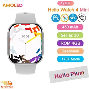 vbpbsql Original Hello Watch 4 Plus Mini Smartwatch 42mm 2GB ROM Deepseek NFC GPT GPS boussole Bluetooth appel double cœur femmes montre intelligente