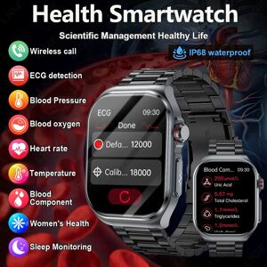 LIGE 2025 nouveau acide urique lipides sanguins graisse corporelle santé Smartwatch hommes fréquence cardiaque tensiomètre NFC homme montre intelligente ECG + PPG