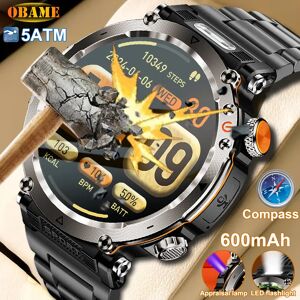 OBAME 2025New montre intelligente extérieure hommes 1.7 pouces 600mAh 5ATM étanche SmartWatch GPS Tracker boussole lampe de poche LED sport Smartwatch