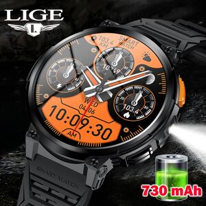 LIGE 1.85 "écran HD lampe de poche LED montre intelligente hommes 730 mAh grande batterie BT appel homme Bracelet étanche Fitness hommes Smartwatch