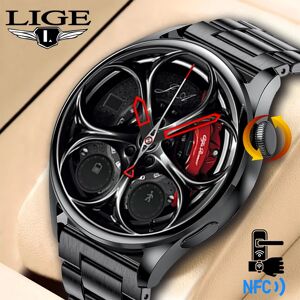 LIGE-Montre intelligente étanche pour homme, contrôle d'accès NDavid, appel Bluetooth, montre-bracelet de sport et de fitness, moniteur de fréquence cardiaque