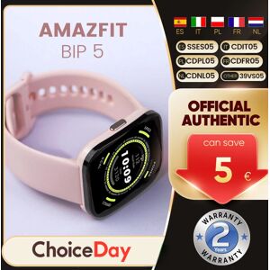 Amazfit Bip 5 Smartwatch BT 5.0 1.91 ''écran tactile LCD 10 jours d'autonomie de la batterie plus de 120 Modes sportifs appel Bluetooth télécharger applications GPS