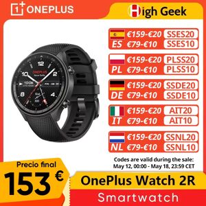Version mondiale OnePlus Watch 2R Ecran AMOLED 1,43 » Processeur Snapdragon W5 Gen 1 Double fréquence L1+L5 GPS Autonomie jusqu'à 100 heures Suivi sportif amélioré Smartwatch Montre intelligente