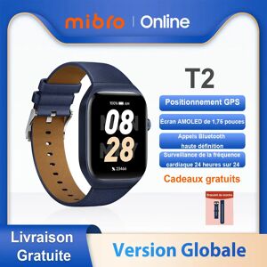 Mibro T2 smartwatch GPS localisation 1,75 pouces AMOLED HD écran métal corps hauteur baromètre mesure 300mah batterie AOD 2atm étanche Bluetooth appel Sport femmes hommes smartwatch