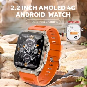 OLOPKY Carte SIM réseau Android Smartwatch S9 Ultra 4G 2,2 pouces Amoled 180 ° Caméra rotative GPS WIFI appel global montre intelligente hommes Ultra 5G
