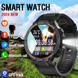 ChiBear Pour Huawei Xiaomi Sport montre intelligente hommes 360*360 HD écran lampe de poche surveillance de la santé étanche fréquence cardiaque BT appel Smartwatch