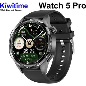 KIWITIME Watch 5 Pro Montre Connecté Homme montre connectée 2024 1,53 pouces Affichage, montre intelligente de sport, moniteur de fréquence cardiaque Tensiomètre Boussole, smarthwhatch NFC Smartwatch