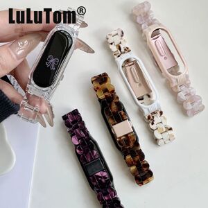LuLuTom Bracelet pour Xiaomi Mi Band 8 7 Bracelet pour Mi Band 5/6/4/3 Bracelet de montre mode dégradé résine acrylique clair Smartwatch accessoires