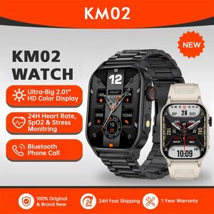LIGE nouveau KM02 montres intelligentes hommes 2.01 "Sports de plein air Fitness Tracker moniteur de santé Bluetooth appel Smartwatch pour Android ios