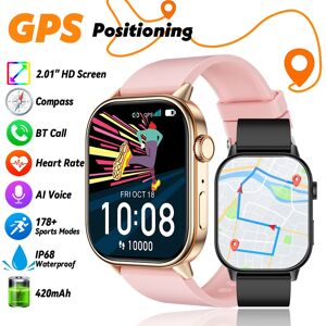 LIGE 2025 pour Android IOS GPS montre intelligente femmes 2.01 "écran HD fréquence cardiaque Bluetooth appel boussole IP68 étanche hommes Smartwatch