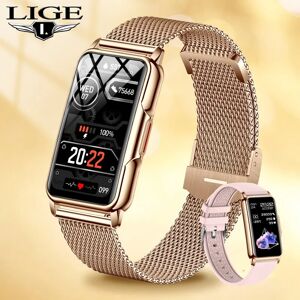 LIGE Montre Intelligente Femmes Plein Écran Tactile Bluetooth Appel IP67 Étanche Sport Fitness Tracker Smartwatch Femmes