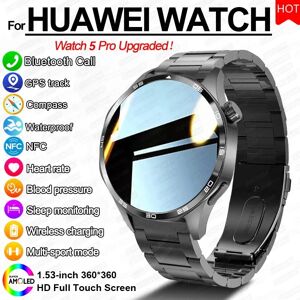 GUHUAVMI Huawei Watch 5 Pro SmartWatch pour homme, écran HD 360x360, appel BT, NDavid, IP68, étanche, fréquence cardiaque, oxygène sanguin, bracelet intelligent, nouveau