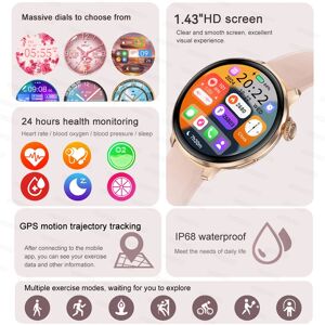 KAVSUMI Pour femme IOS femmes montre 4 Mini montre intelligente AMOLED NFC horloge de fréquence cardiaque BT appel GPS dame Smartwatch pour femmes rose cadran personnalisé