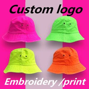 benoohia Chapeau seau de sport en denim lavable vintage pour adultes, logo personnalisé, casquette de bassin, chapeau de soleil, chapeaux de pêcheur vert néon pour femmes