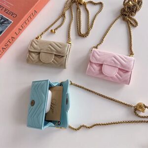 Aucun Mini Chevron & coeur portefeuille fonctionnel porte-carte bandoulière porte-monnaie multi-fonction sac à clés rouge à lèvres pochette pour étui Airpods