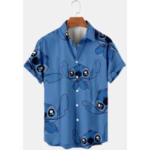 Disney Chemise Hawaïenne à Motif de Dessin Animé Intersto.org pour Homme, Haut Harajuku à la Mode,