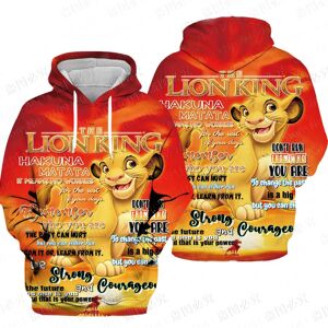 Sweat à Capuche Simba du dérivDiscutant pour Homme et Femme, Imprimé Disney 3D, Haute Qualité, avec