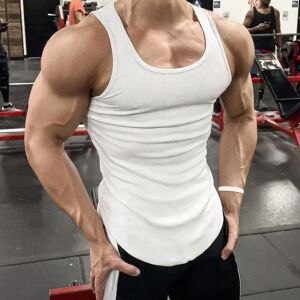 Aucun Haut de sport respirant à col rond pour homme, maillot de corps mince, t-shirt de fitness masculin,