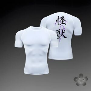 Aucun Haut d'entraînement sportif pour hommes, chemise de Compression imprimée Anime, T-Shirt respirant à séchage rapide, Jiu-Jitsu, cyclisme, manches courtes, S-3XL