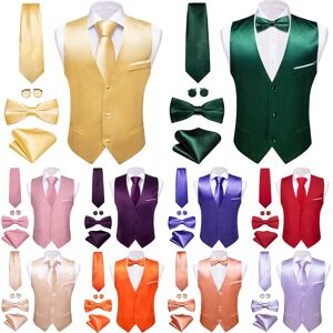 Barry.Wang Injglafor-Gilet de mariage élégant pour hommes, ensemble de nœud papillon, veste en fibre trempée, or massif, vert, rose, violet, rouge, Erra Wang