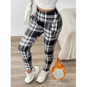 Aucun Pantalon une pièce taille haute pour femme, bas imprimé, laine d'agneau épaisse, poches extérieures